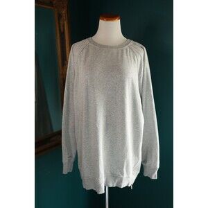 Champion Women's Super Soft Zip Side Gray Sweatshirt Crewneck Cozy Oversize XXL